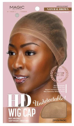 HD wig cap natural brown (12 in a pack)